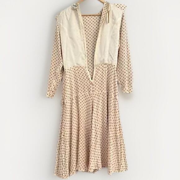 NWT 1980s Neiman Marcus Silk Polka Dot Dress Hong Kong ~ Size 6 ~ Tiered Ruffle - Picture 8 of 10